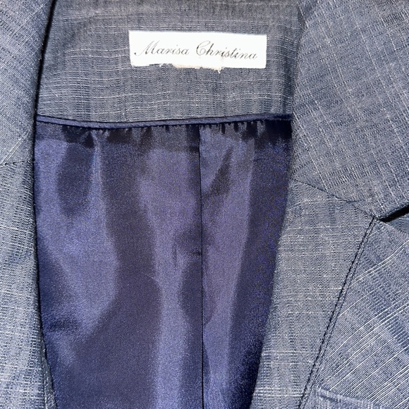 Marisa Christina blazer denim chambray peplum ruffle - Picture 2 of 8